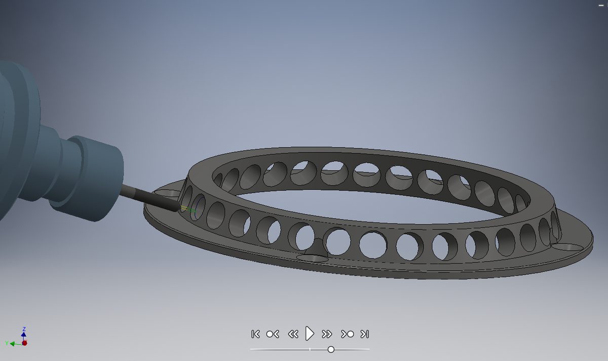 3D-Modell eines Bauteils in der CAM-Software